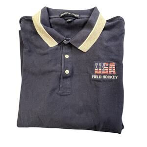 USA Field Hockey Longstreth Devon Jones Navy Polo Shirt Mens XL
